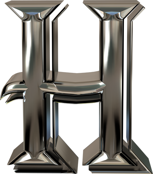 Silver Letters. 3D Letter H